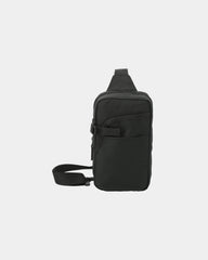 Custom polycanvas hydration sling bag with bottle pocket - Black (Bk)
