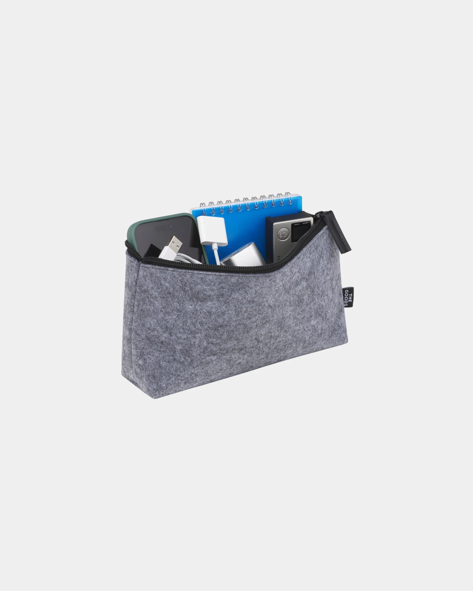 Custom recycled felt zippered pouch 8.5 inches - 2