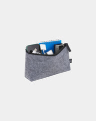 Custom recycled felt zippered pouch 8.5 inches - 2
