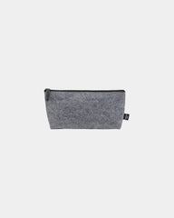 Custom recycled felt zippered pouch 8.5 inches - Charcoal (Ca)