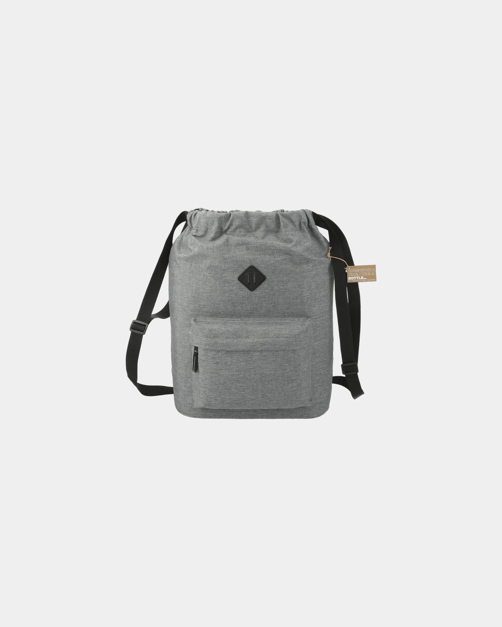 Custom recycled insulated drawstring backpack bag - Graphite (Ga)