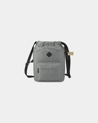 Custom recycled insulated drawstring backpack bag - Graphite (Ga)