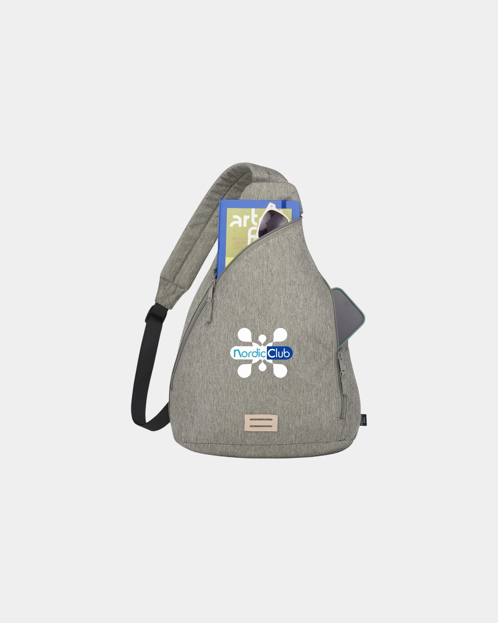 Custom RPET sling bag with front zip pocket - 9