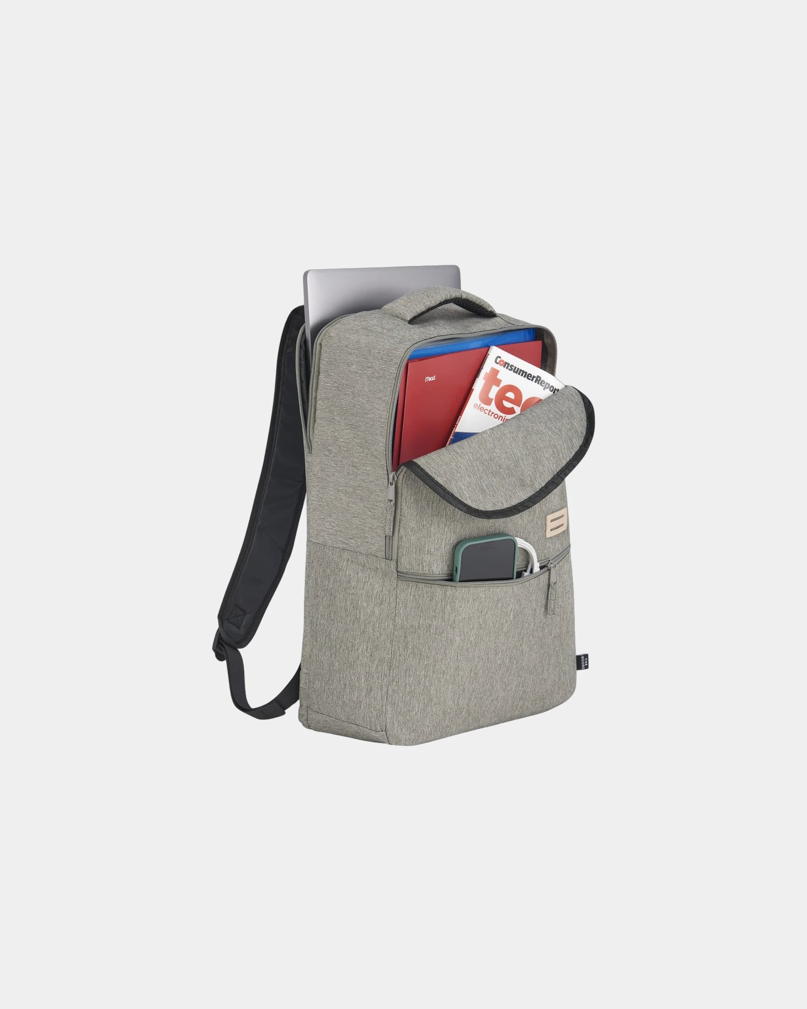 Custom recycled 17" laptop backpack with trolley sleeve - 6