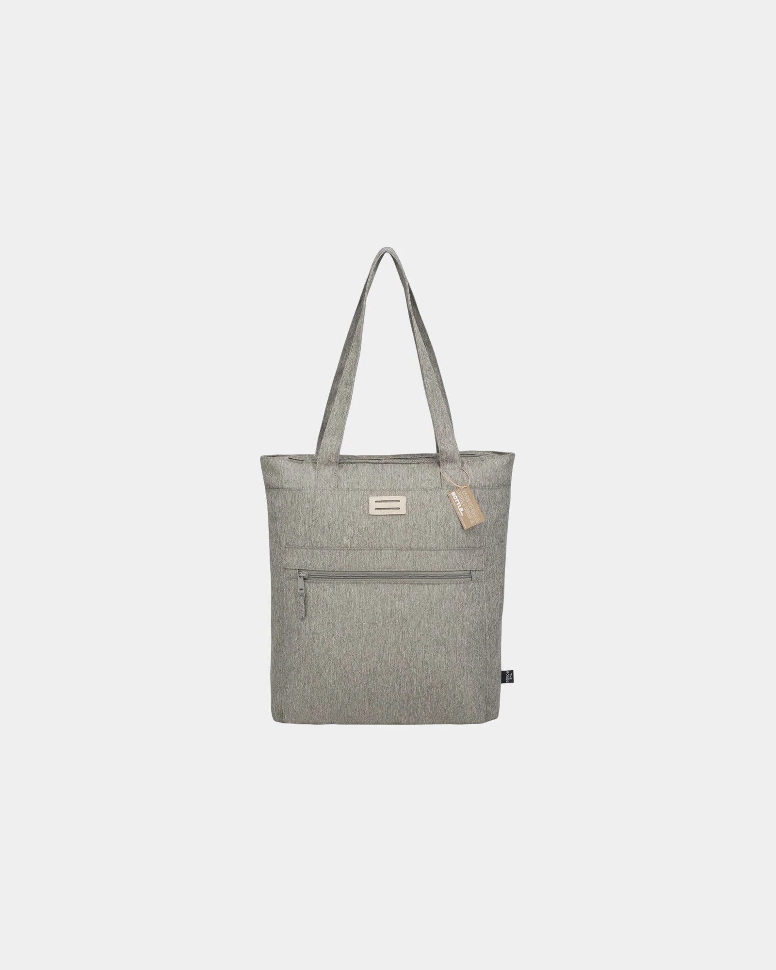 Custom recycled polyester laptop tote bag with pocket - Gray (Gy)