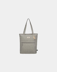 Custom recycled polyester laptop tote bag with pocket - Gray (Gy)