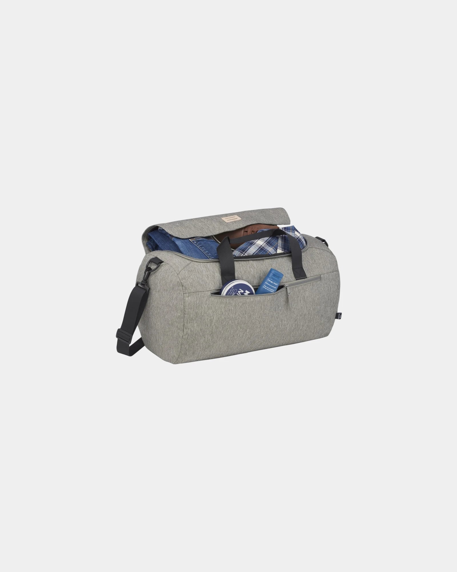 Custom recycled roll duffel bag with shoulder strap - 9