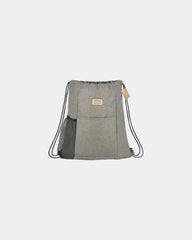 Custom recycled RPET drawstring bag with lash tab - Gray (Gy)