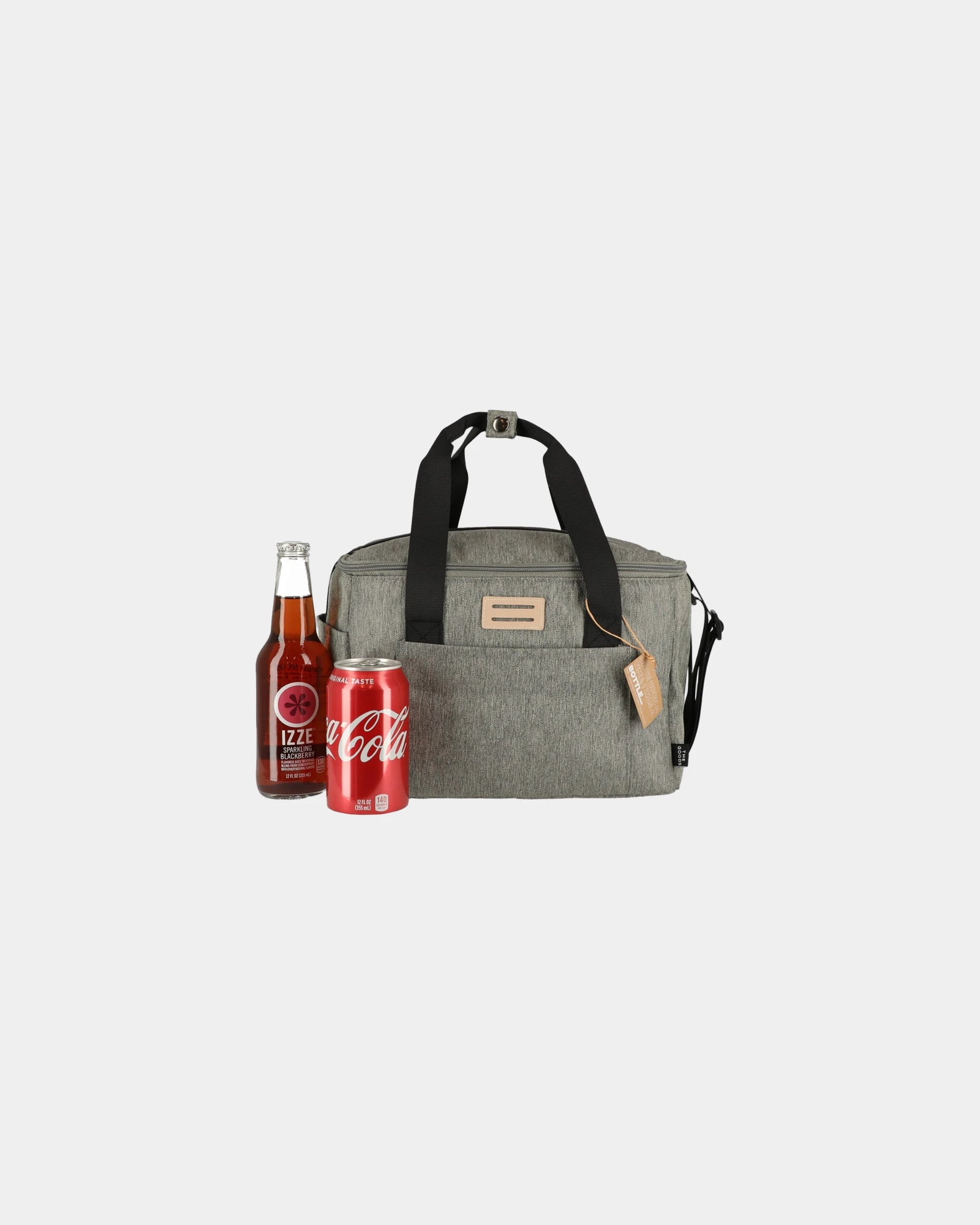 Custom recycled 12 can cooler bag with front pocket - Gray (Gy)