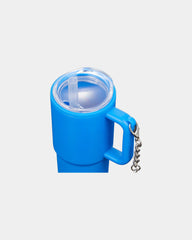 Custom recycled shot glass tumbler with keychain 4 oz - Blue (Bl)