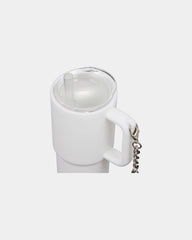 Custom recycled shot glass tumbler with keychain 4 oz - White (Wh)
