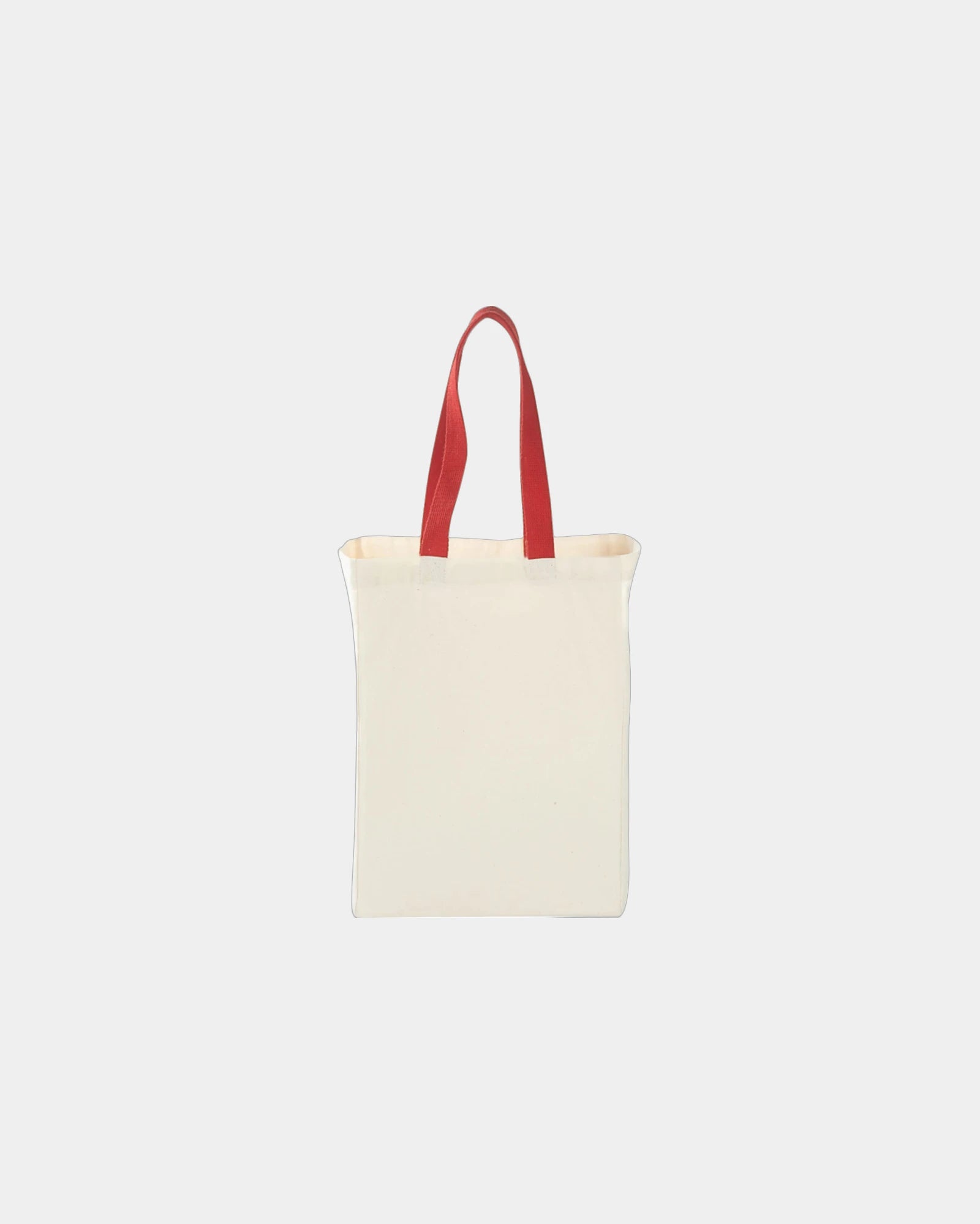 Custom cotton canvas grocery tote bag 5x14x10 inches - Red (Rd)