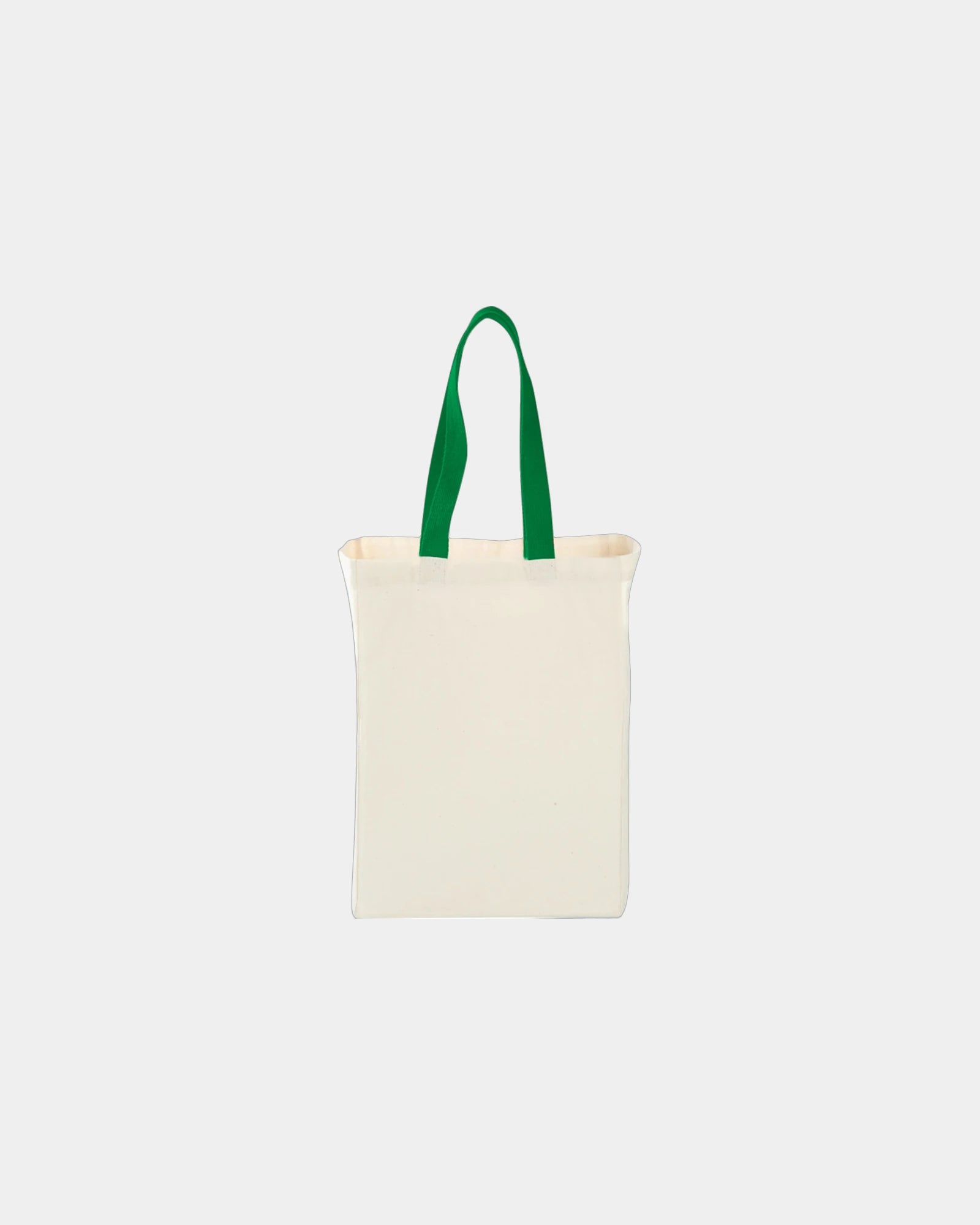 Custom cotton canvas grocery tote bag 5x14x10 inches - Green (Gr)