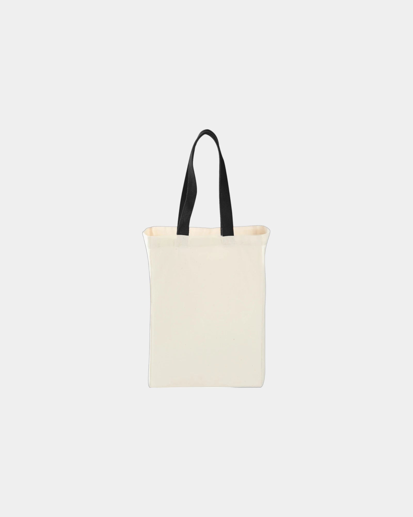 Custom cotton canvas grocery tote bag 5x14x10 inches - Black (Bk)