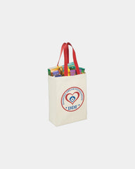Custom cotton canvas grocery tote bag 5x14x10 inches - 18