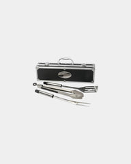 Custom stainless steel BBQ set in aluminum case - Black (Bk)