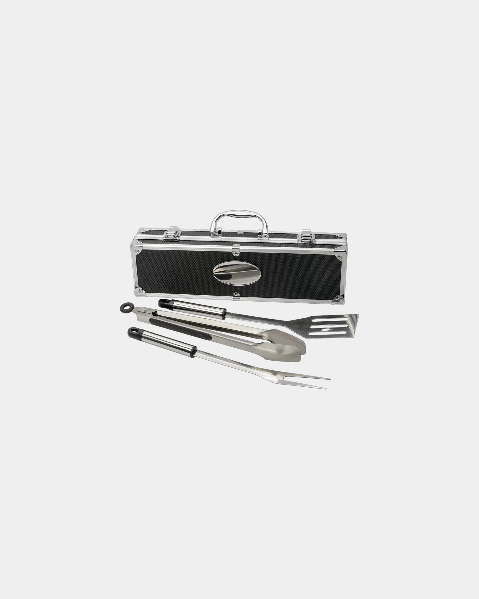Custom stainless steel BBQ set in aluminum case - 1