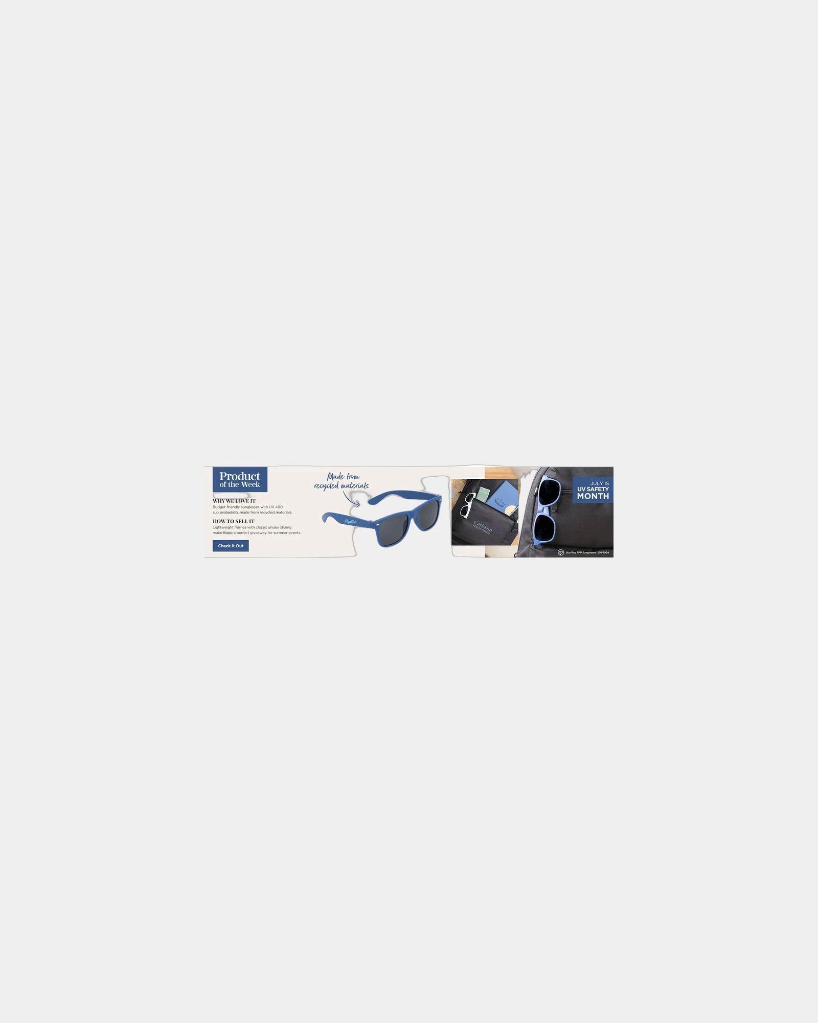 Custom recycled UV400 folding sunglasses, unisex - 5