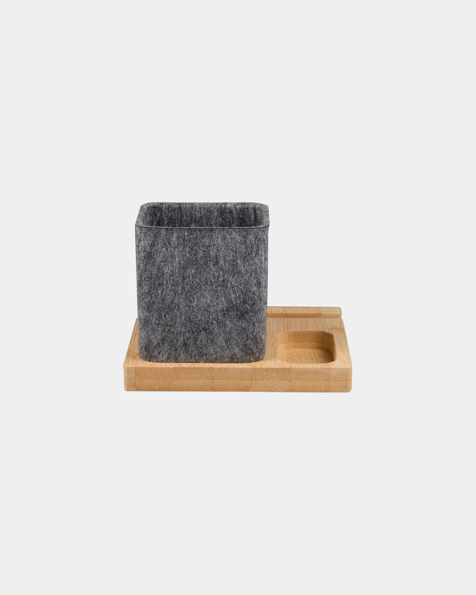 Custom bamboo & recycled felt pen holder organizer - 1