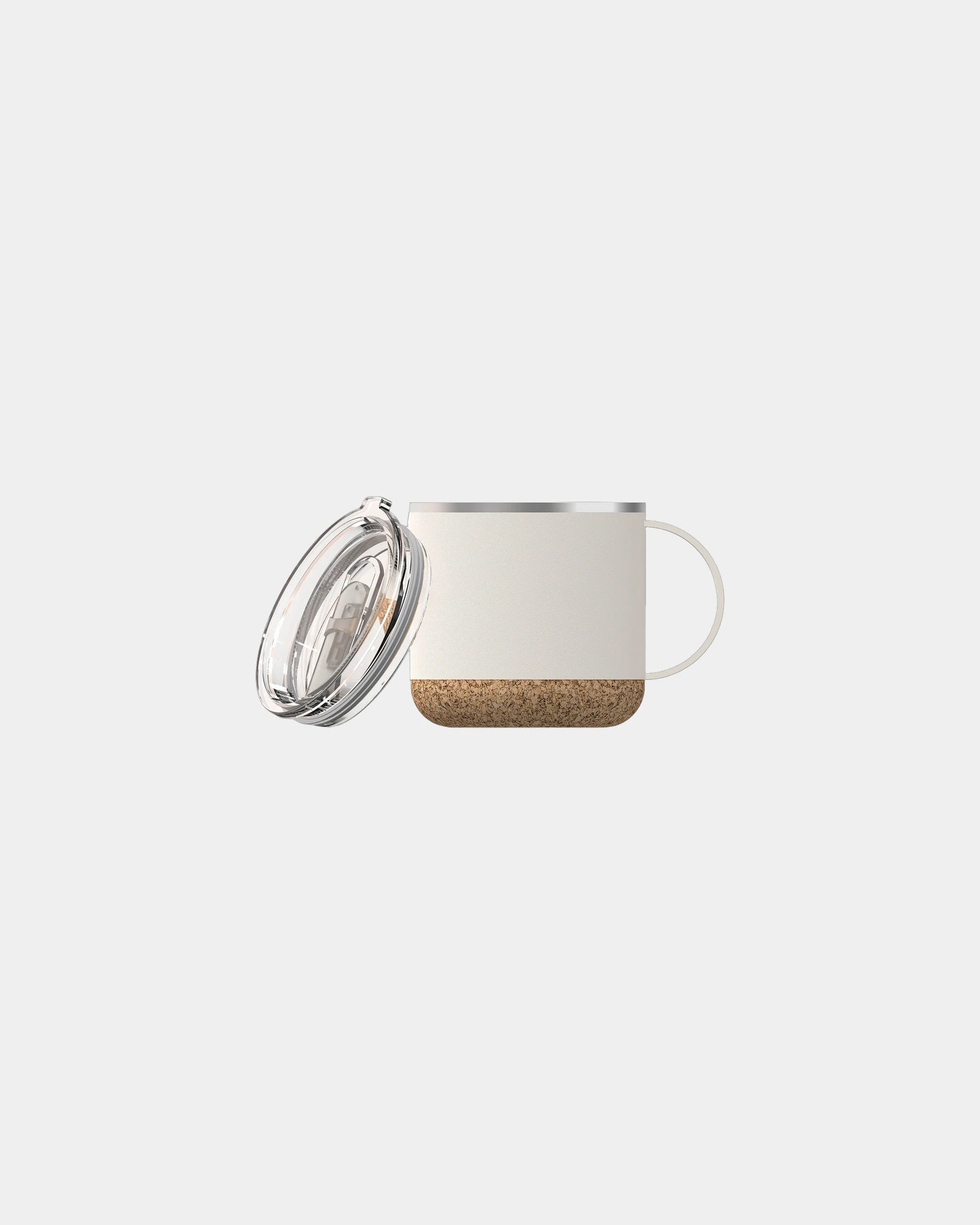 Custom insulated 16 oz stainless steel mug with cork base - White