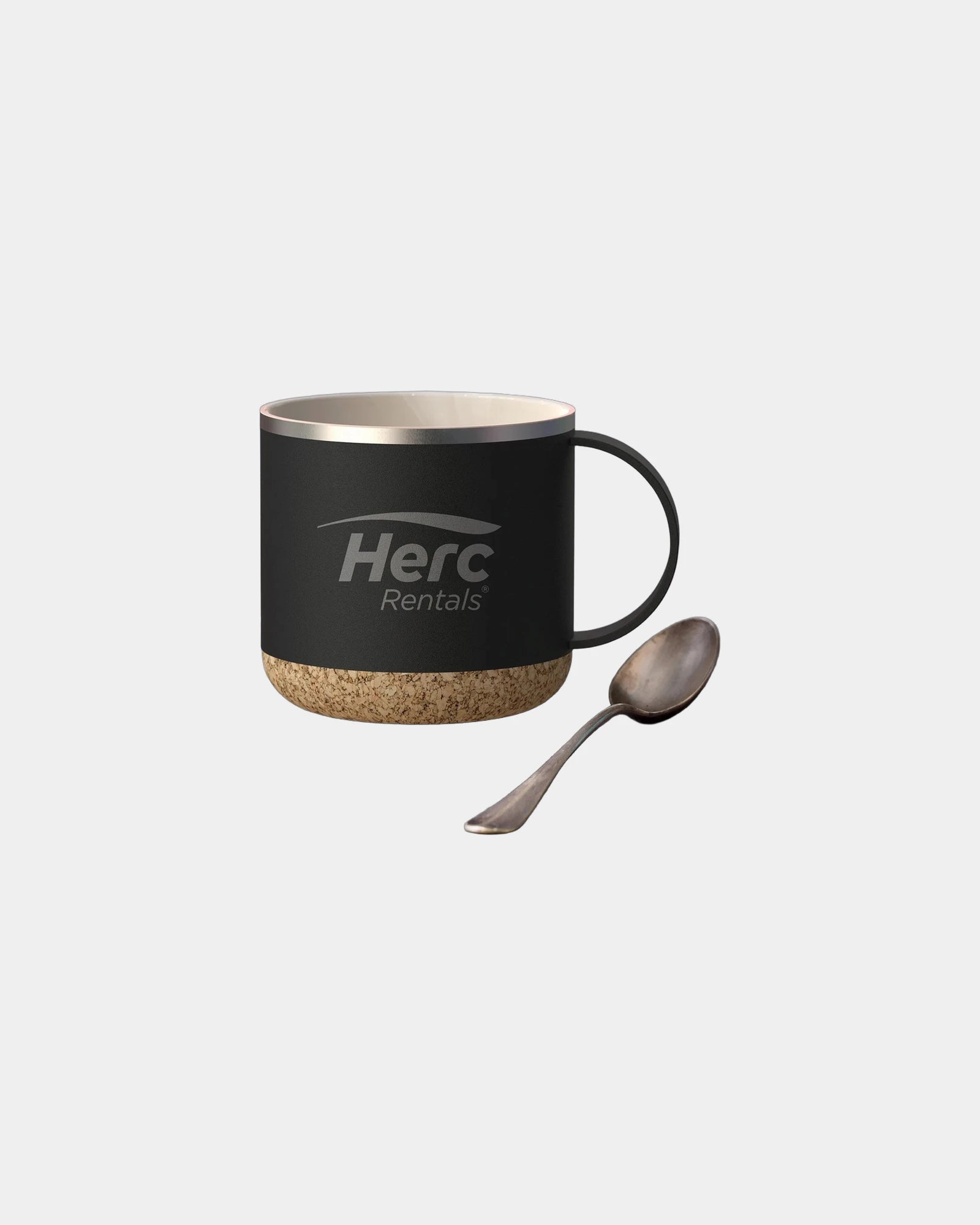 Custom insulated 16 oz stainless steel mug with cork base - Black