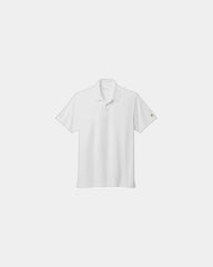 Custom performance mesh pique polo moisture-wicking - White