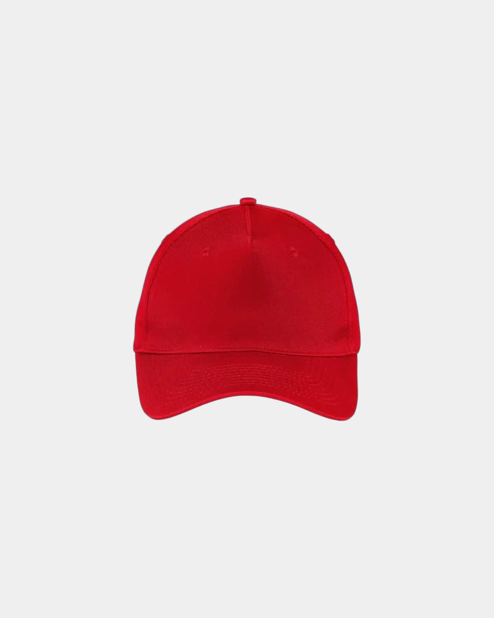 Custom structured cotton twill five-panel cap - Red