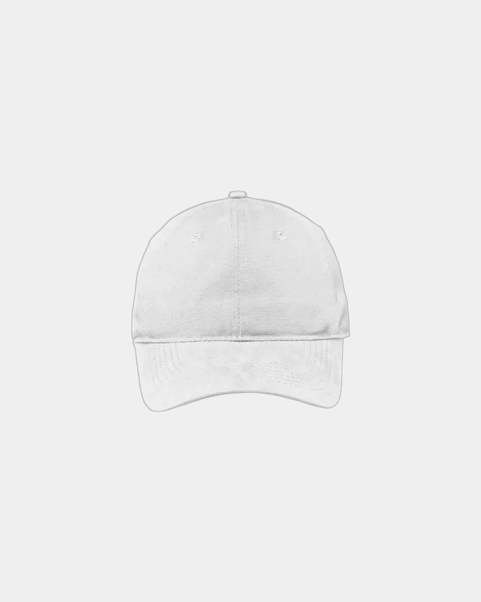 Custom brushed cotton canvas low-profile cap - White