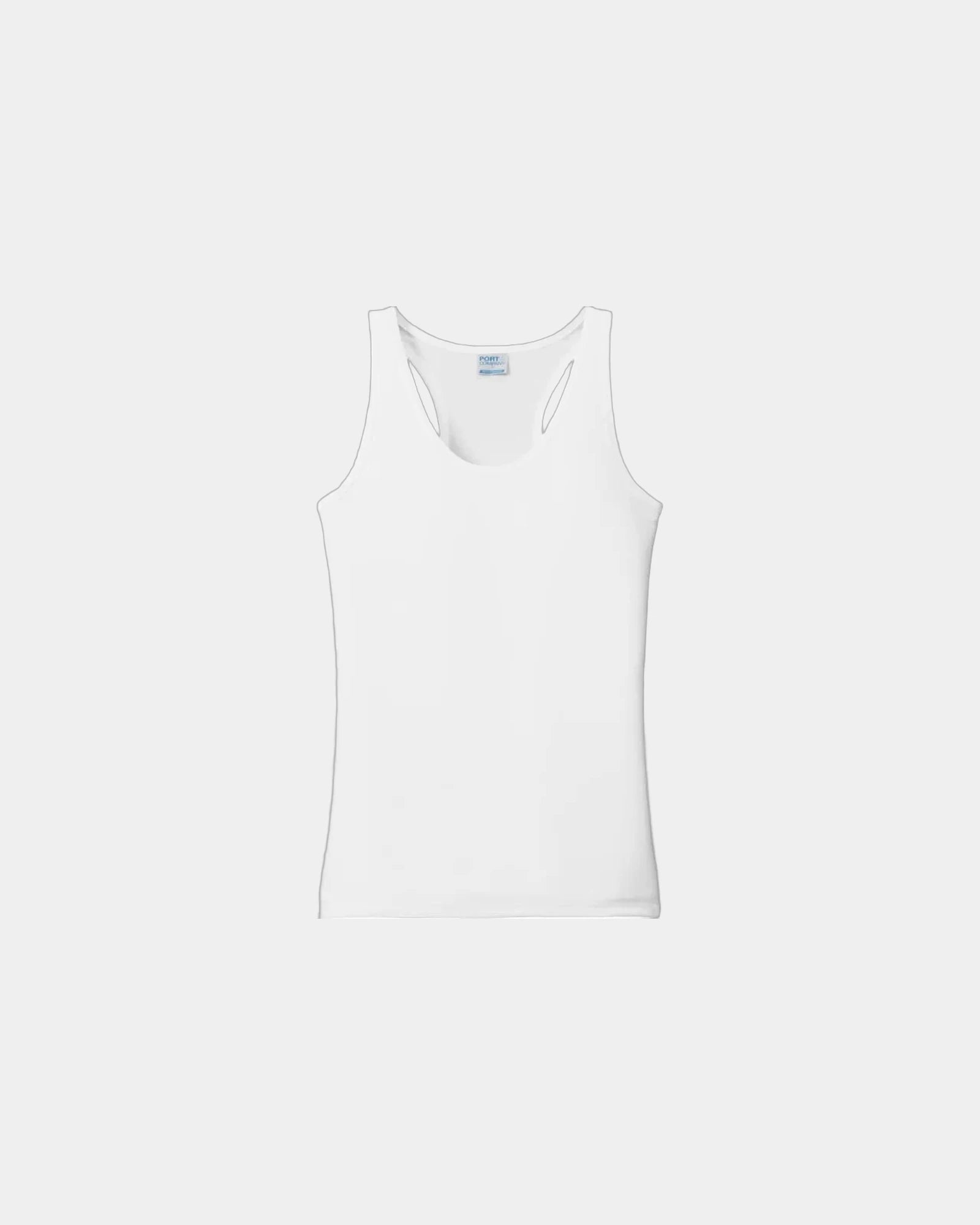 Custom UPF 50 moisture-wicking women's performance tank - White