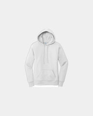 Custom women's core fleece pullover hooded sweatshirt - White