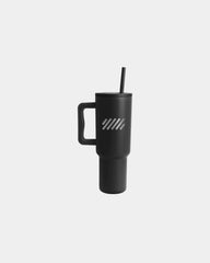 Custom insulated 40 oz tumbler with handle and lid - Midnight Black