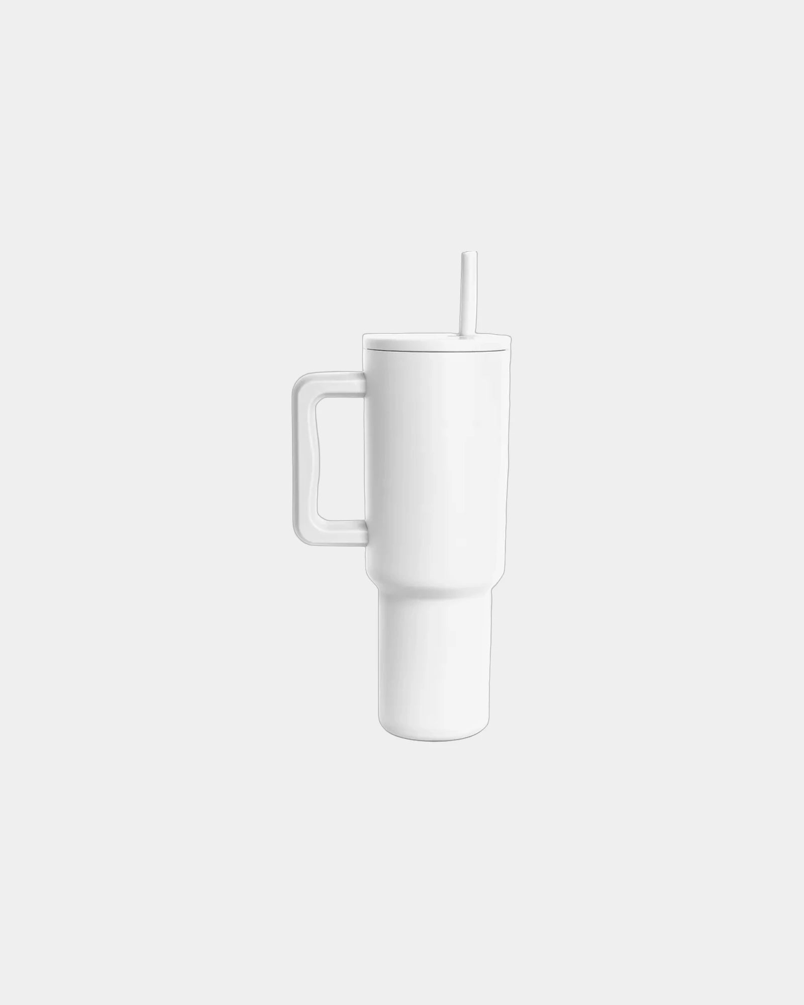Custom insulated 40 oz tumbler with handle and lid - Winter White