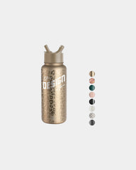Custom insulated 32 oz stainless steel water bottle - Gold Leopard