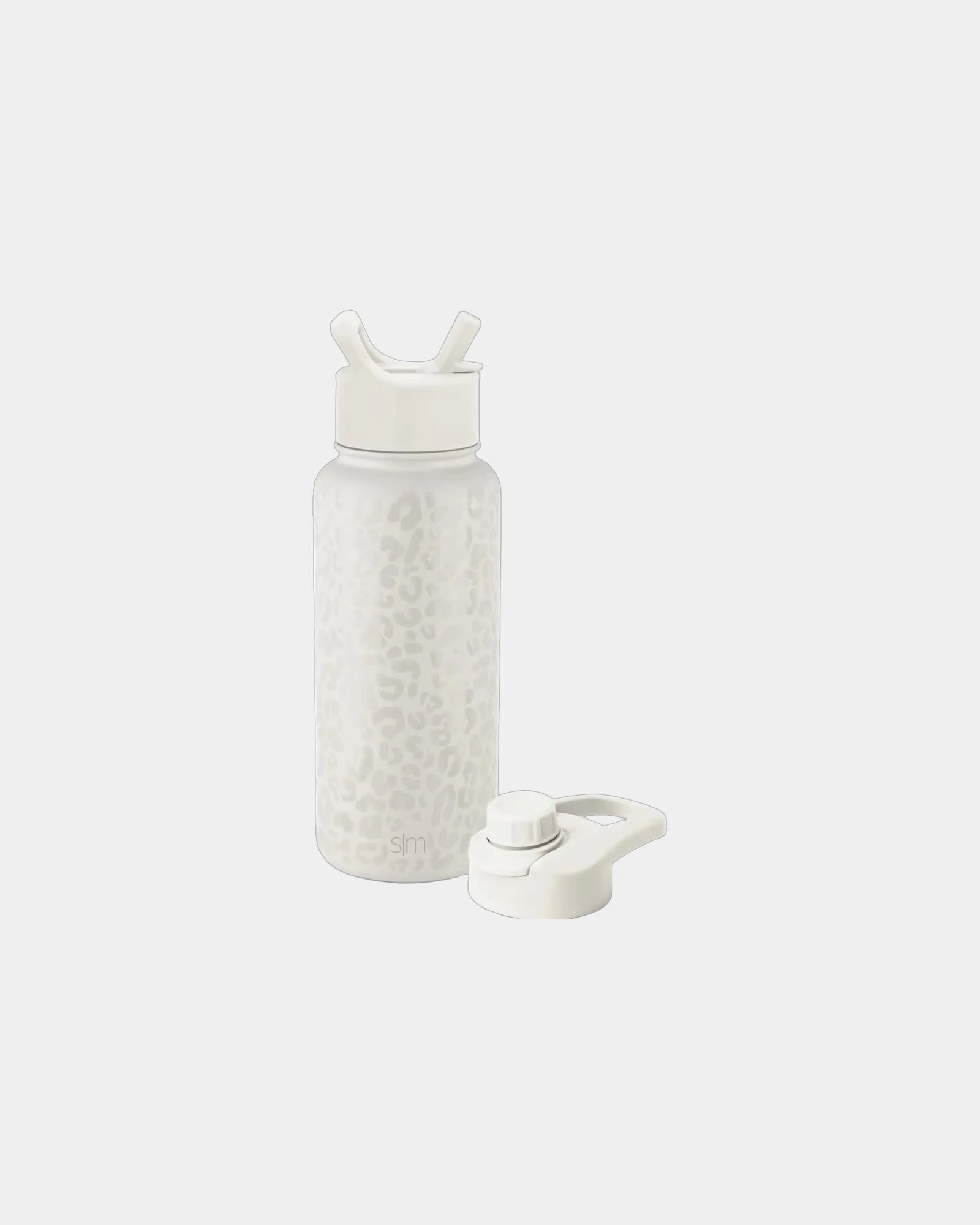 Custom insulated 32 oz stainless steel water bottle - Cream Leopard