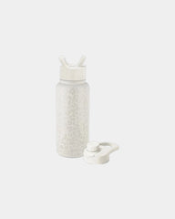 Custom insulated 32 oz stainless steel water bottle - Cream Leopard