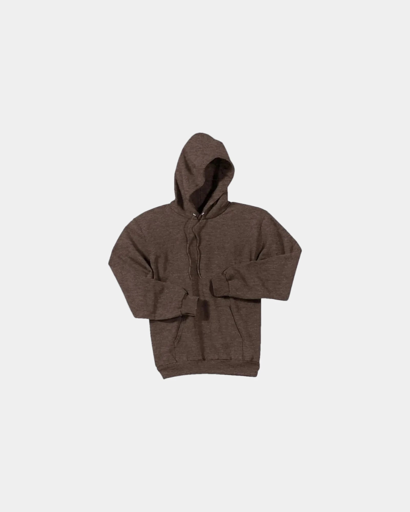 Custom fleece hooded sweatshirt for teams and events - Hthr Dk Chc Bn