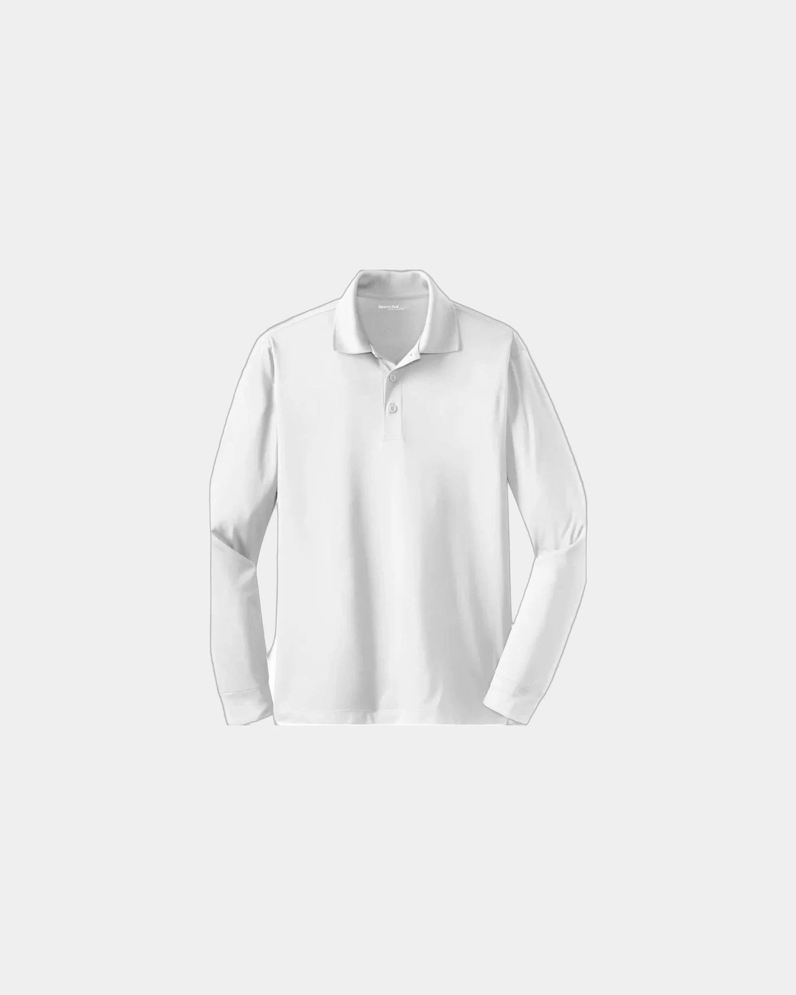 Custom micropique Sport-Tek long sleeve polo - White