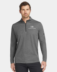Custom polyester Nike Dry 1/2-zip cover-up jacket - Black Heather