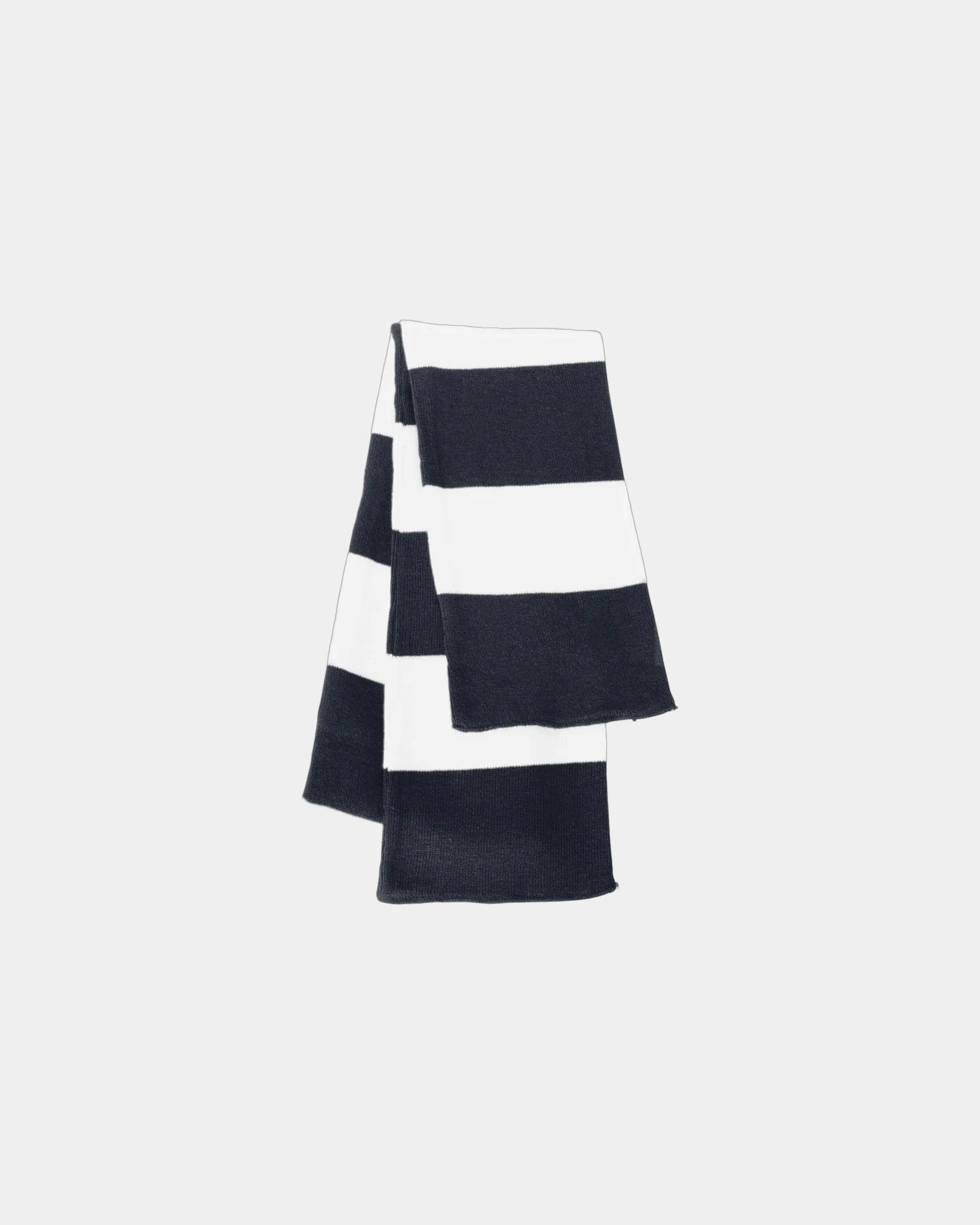 Custom rugby-striped knit scarf for teams - Navy/ White