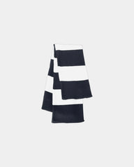 Custom rugby-striped knit scarf for teams - Navy/ White