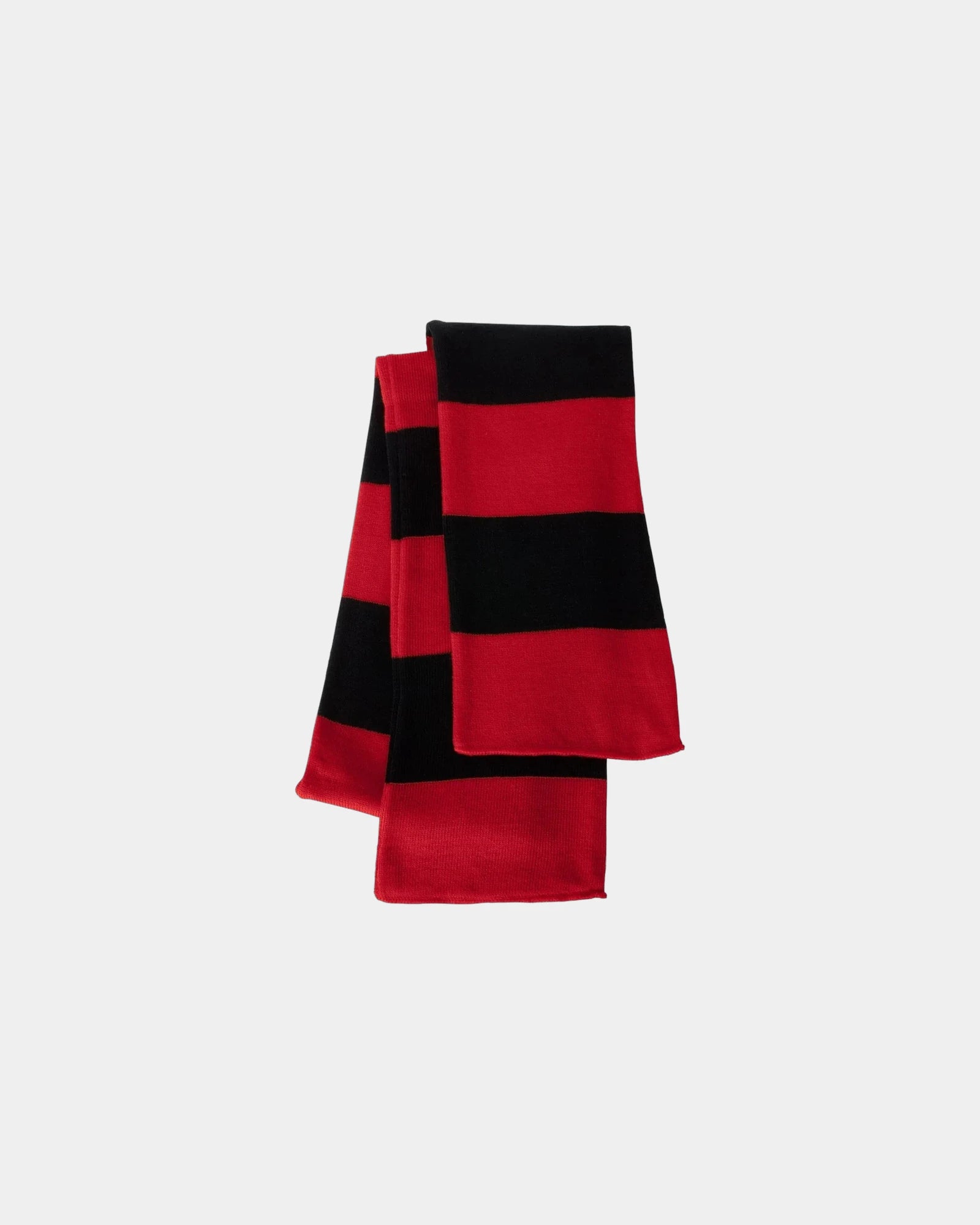 Custom rugby-striped knit scarf for teams - Red/ Black