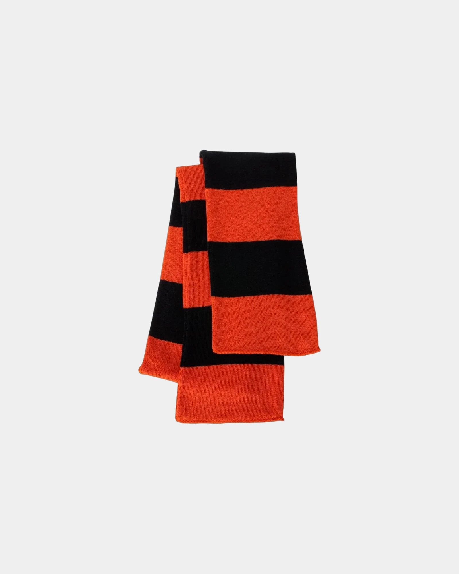 Custom rugby-striped knit scarf for teams - Orange/ Black