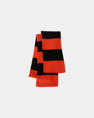 Custom rugby-striped knit scarf for teams - Orange/ Black