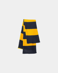 Custom rugby-striped knit scarf for teams - Navy/ Gold