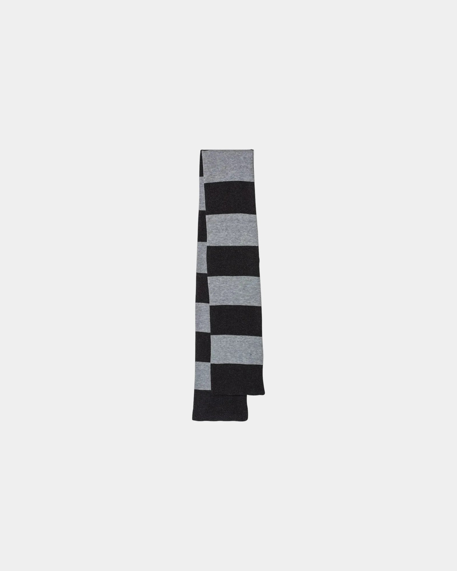 Custom rugby-striped knit scarf for teams - Heather Black/ Heather Grey