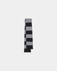 Custom rugby-striped knit scarf for teams - Heather Black/ Heather Grey