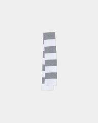 Custom rugby-striped knit scarf for teams - White/ Heather Grey