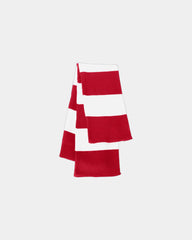 Custom rugby-striped knit scarf for teams - Red/ White