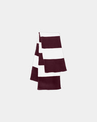 Custom rugby-striped knit scarf for teams - Maroon/ White