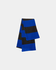 Custom rugby-striped knit scarf for teams - Royal/ Charcoal